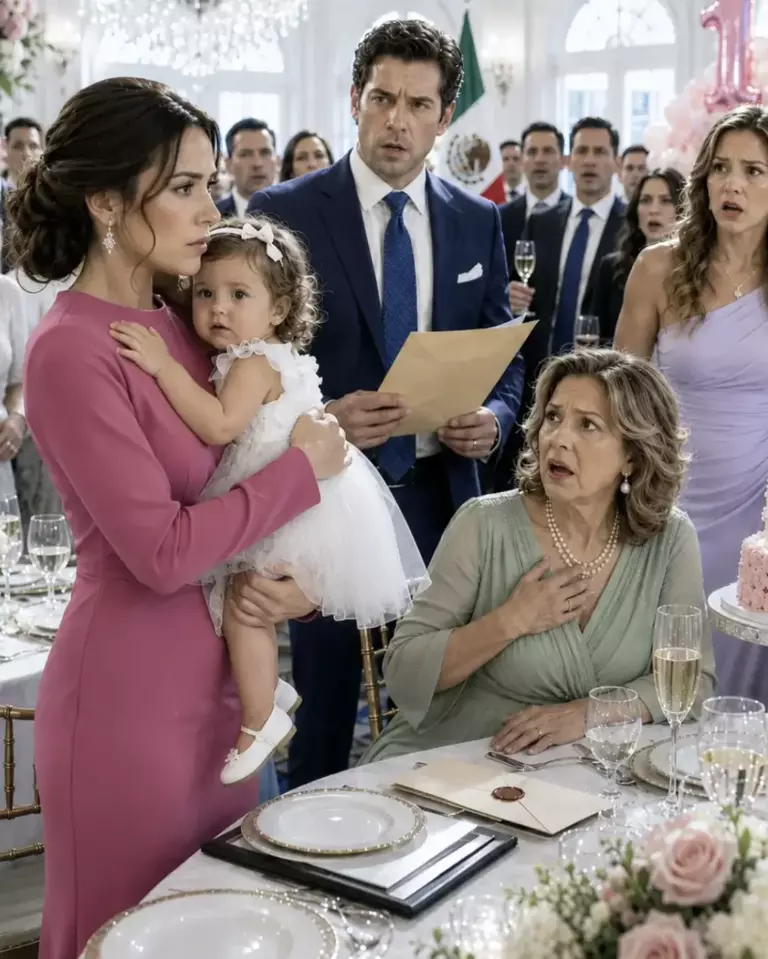 La prima aniversare a fiicei mele, soacra mea și-a ridicat paharul în fața întregii familii și a întrebat cine este adevăratul tată al copilului, doar pentru că micuța avea ochii albaștri. Toți așteptau să mă vadă prăbușindu-mă în lacrimi. În schimb, am deschis calm geanta, am scos două plicuri și am dezvăluit secretul pe care ea îl ascunsese cu grijă ani la rând. În câteva secunde, întreaga încăpere a amuțit.