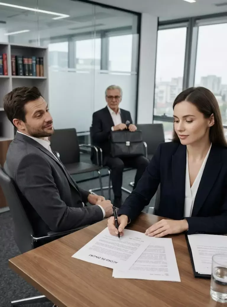 A semnat în liniște actele de divorț — nimeni nu știa că tatăl miliardar al soțului ei o privea din spatele sălii