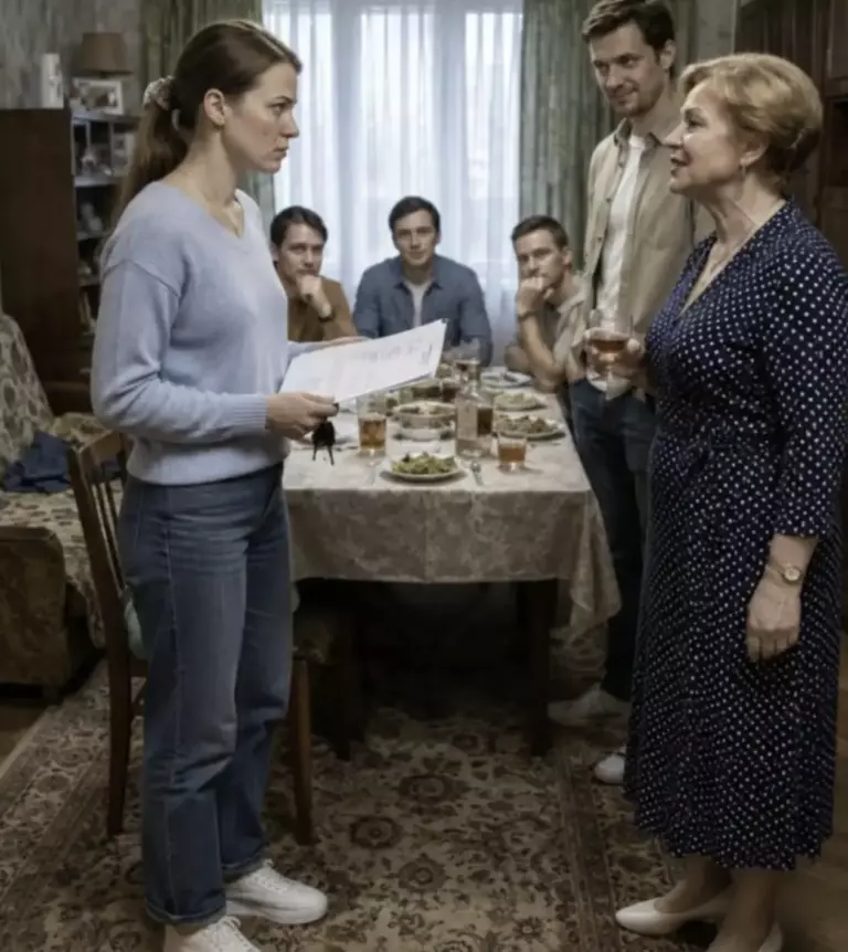 În fața tuturor invitaților, soacra mea și-a șters mâinile de puloverul meu și mi-a spus cu dispreț: „Tu nu ești nimeni!” Dar chiar în acea noapte, fiul ei a rămas fără mașină.